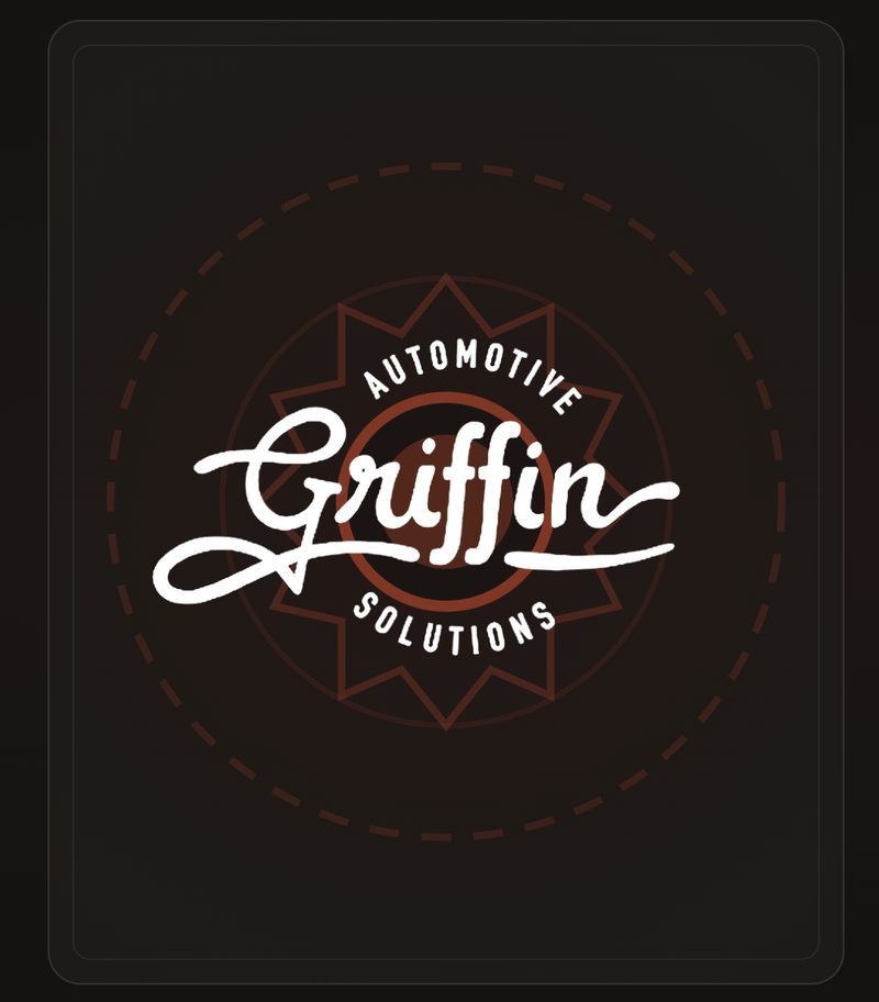 The Griffin Automotive Solutions logo, white script on a dark gear badge